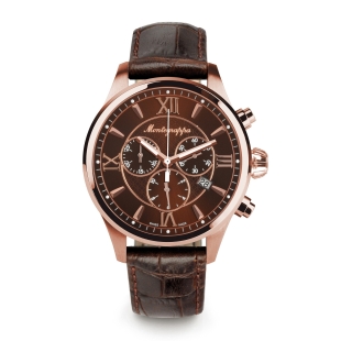 Fortuna Chronograph 42 mm Watch Rose Gold brown MONTEGRAPPA - 1