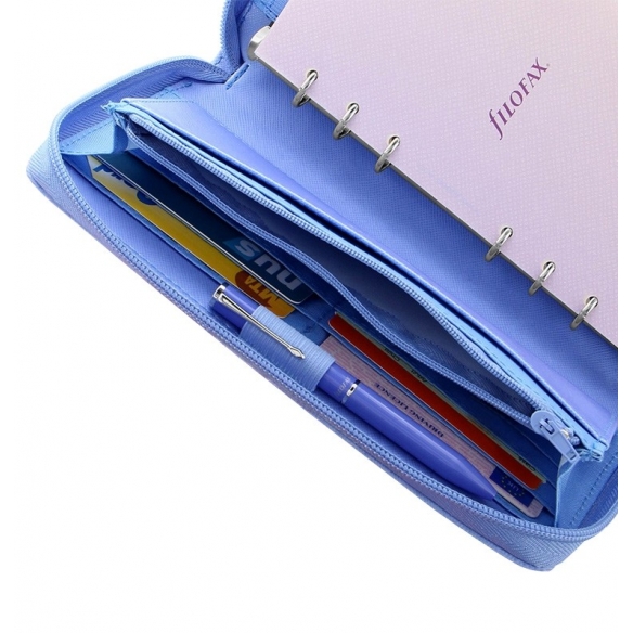 Saffiano Zip Organizer Compact Blau FILOFAX - 3