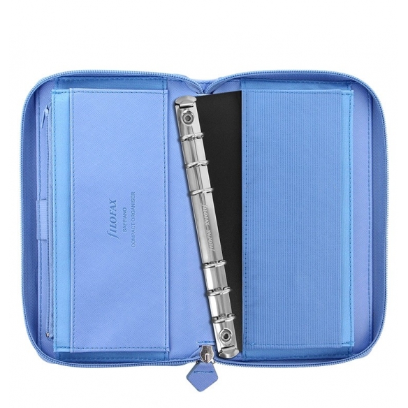 Saffiano Zip Organizer Compact Blau FILOFAX - 4