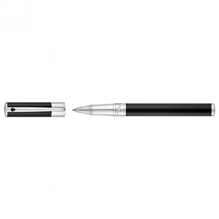 D-Initial Black and Chrome Rollerball Pen S.T. DUPONT - 1