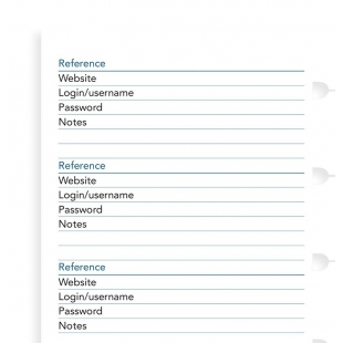 Password Paper Refill Pocket Notizbuch FILOFAX - 1