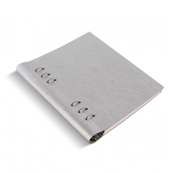 Clipbook Saffiano Metallic Notebook A5 Silver FILOFAX - 2