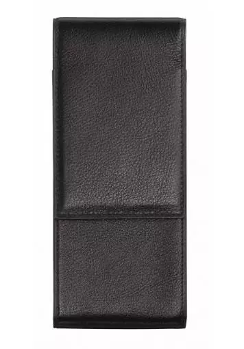 Leather case with grainy structure for 3 pens, available in black.