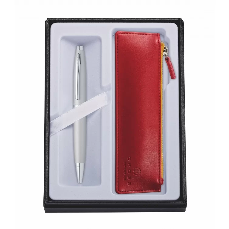 Calais Guľôčkové pero Satin chrome s červeným púzdrom CROSS - 1