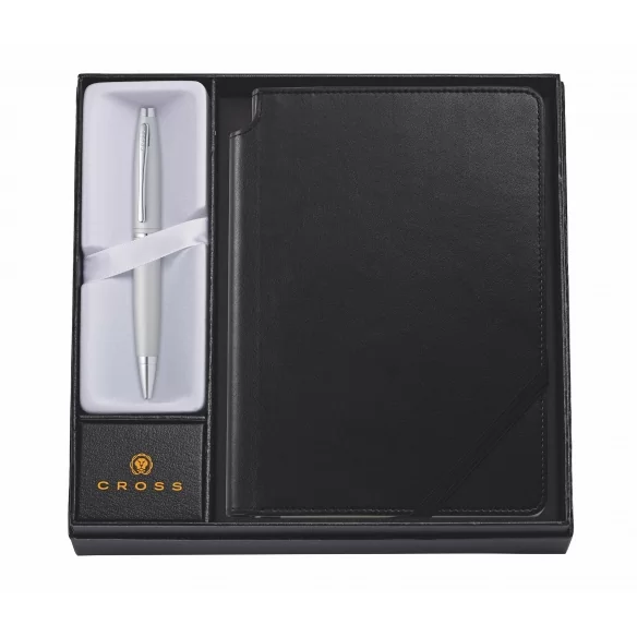 Calais Guľôčkové pero Satin chrome s čiernym zápisníkom CROSS - 1