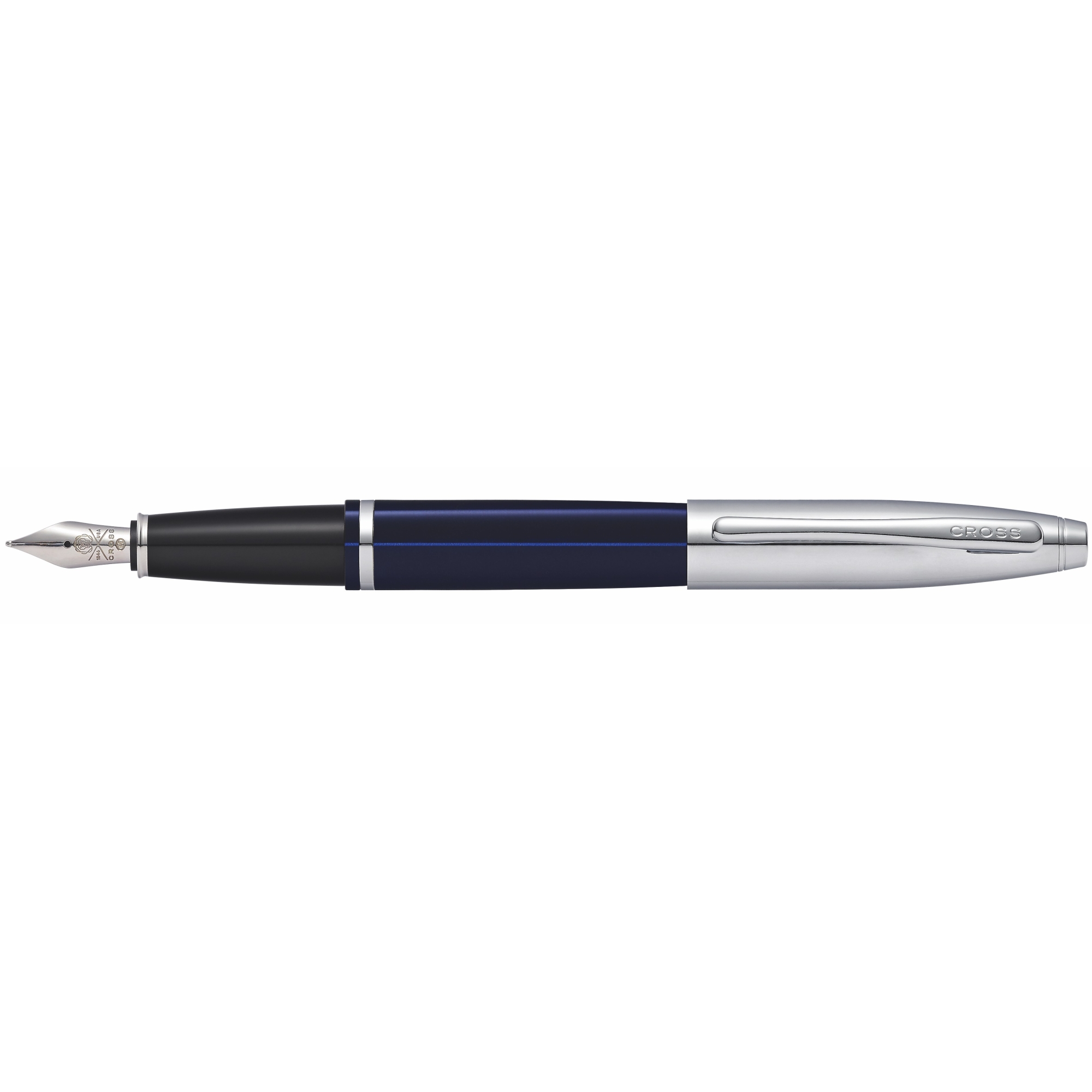 Cross - Calais Fountain Pen Chrome/blue Medium (m)