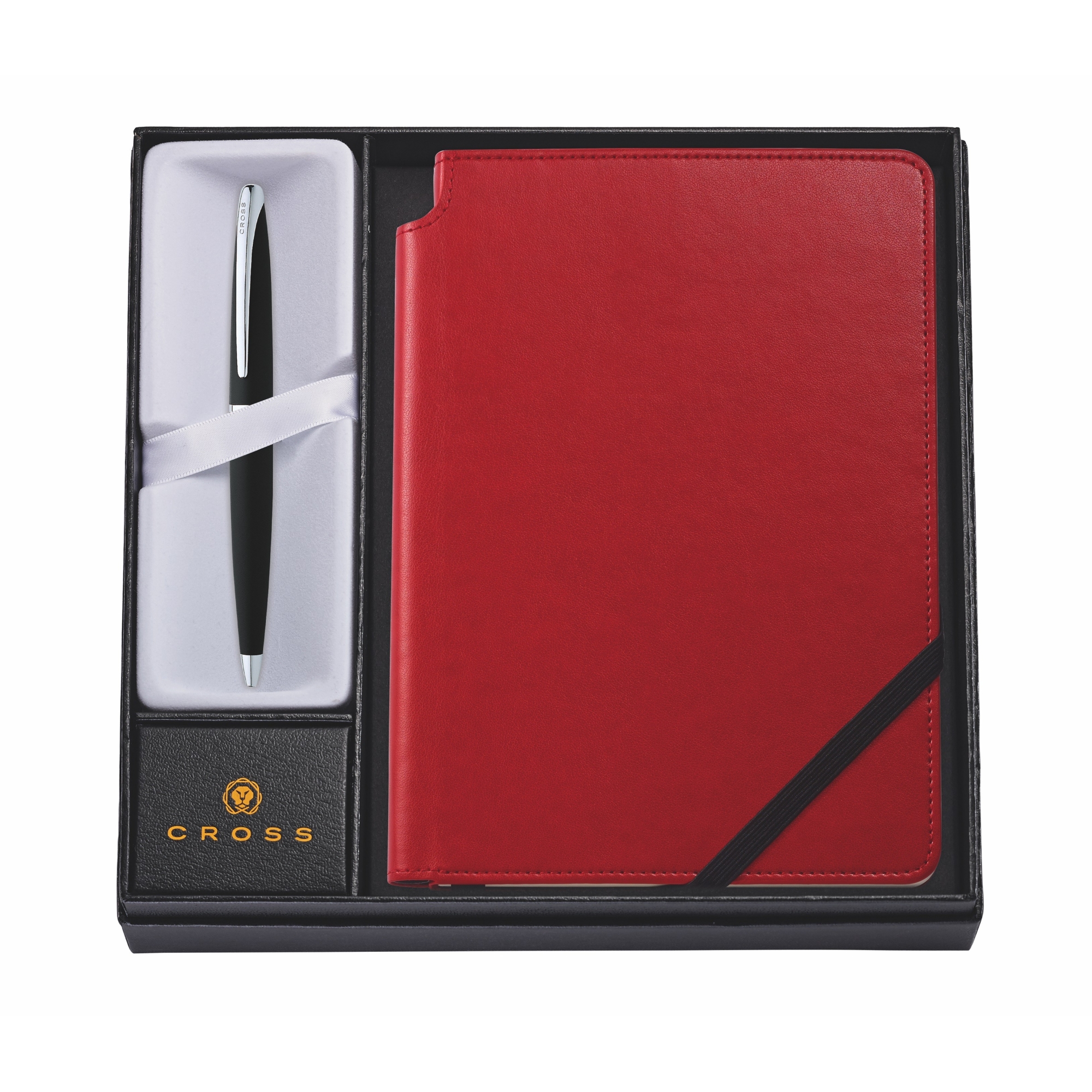 Cross - Atx Ballpoint Pen Basalt Black With Red Notebook
