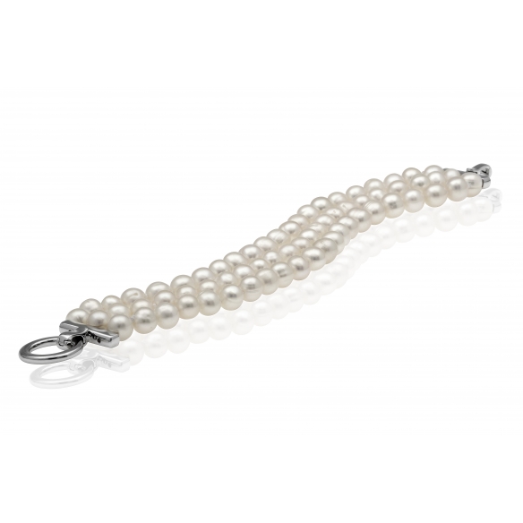 Three-row pearl bracelet white GAURA - 2