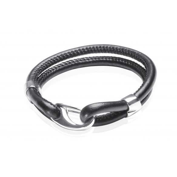 Eco leather bracelet black GAURA - 1