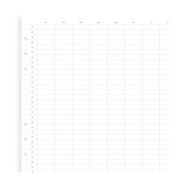 Ročný kalendár nedátumovaný náplň A5 FILOFAX - 1