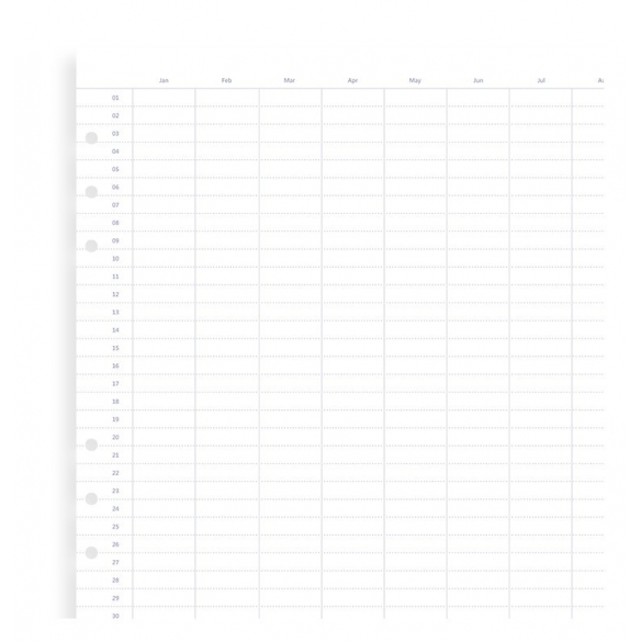 Ročný kalendár nedátumovaný náplň A5 FILOFAX - 1