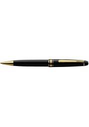 
Ballpoint pen with twist mechanism, barrel and cap made of black precious resin inlaid with Montblanc emblem, gold-plated clip and rings
Barrel: Black precious resin
Cap: Black precious resin inlaid with Montblanc emblem
Trim: Three gold-plated rings embossed with the Montblanc brand name
Clip: Gold-plated clip with individual serial number
