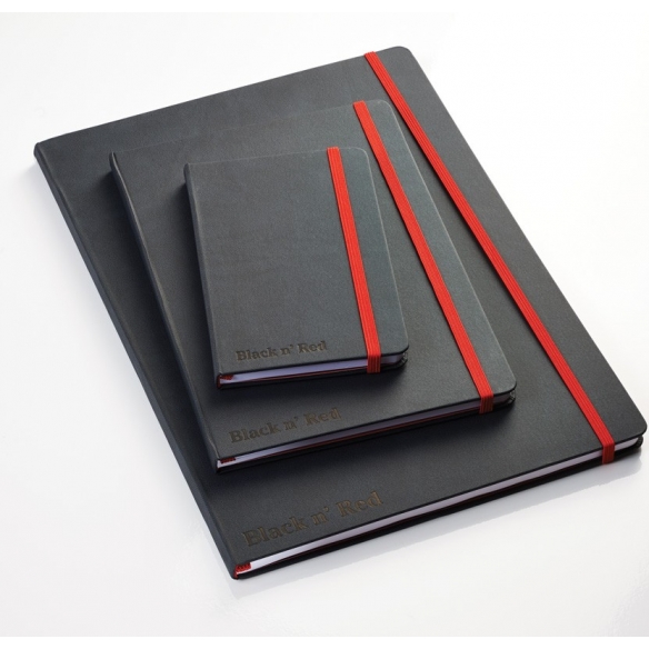 Schwarzes und rotes Notizbuch A5, schwarzer fester Einband OXFORD - 6