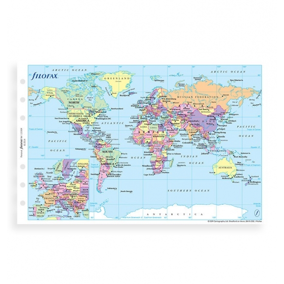 Mapa sveta pre A5 diáre FILOFAX - 2