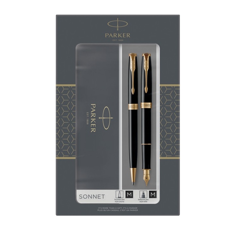 Parker Gift Set Sonnet GT Fountain and Ballpoint Pen Black