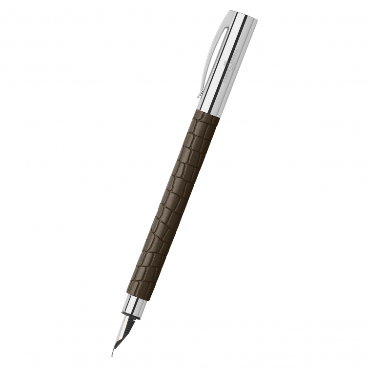 Ambition Fountain pen 3D Croco brown FABER-CASTELL - 1