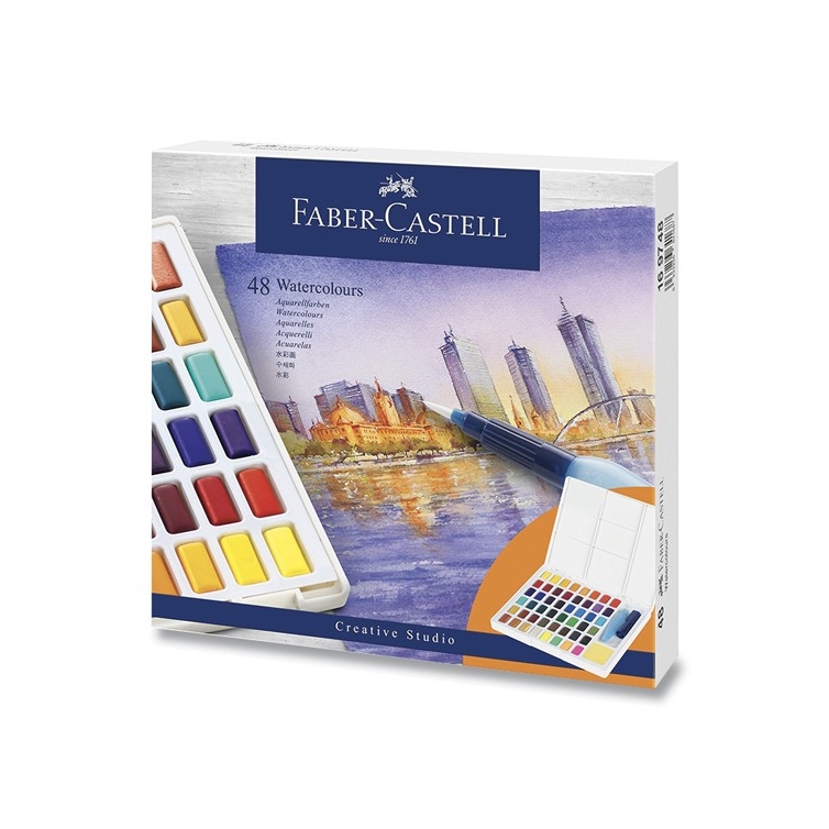Vodové Farby s paletkou 48 farieb FABER-CASTELL - 1