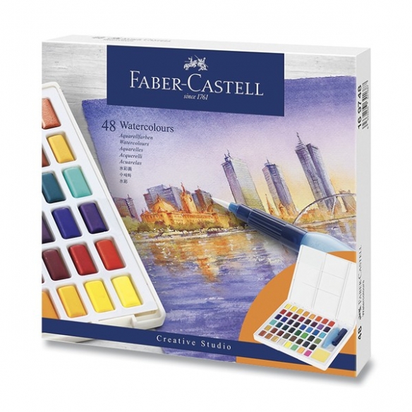 Vodové Farby s paletkou 48 farieb FABER-CASTELL - 1