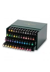 Modern artistic marker for ink sketching, drawing and painting with a brush tip in a gift box, 48 pcs. 