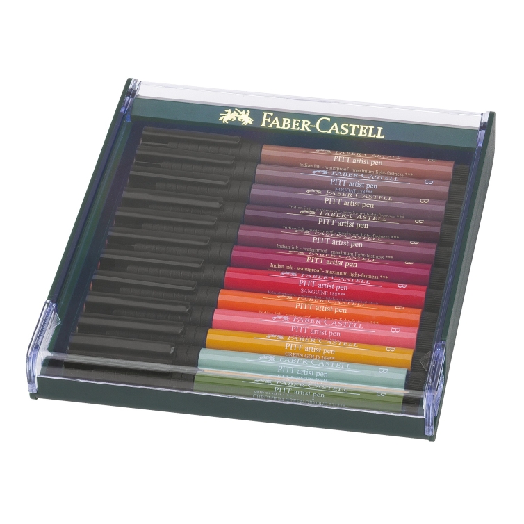 Pitt Artist Pen Brush Marker 12 pcs autumn colours FABER-CASTELL - 1