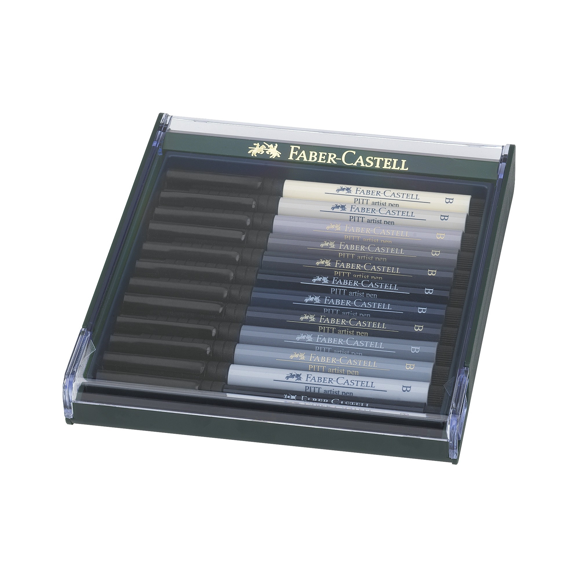 Faber-castell - Pitt Artist Pen Brush Marker 12 Pcs Grey Shades