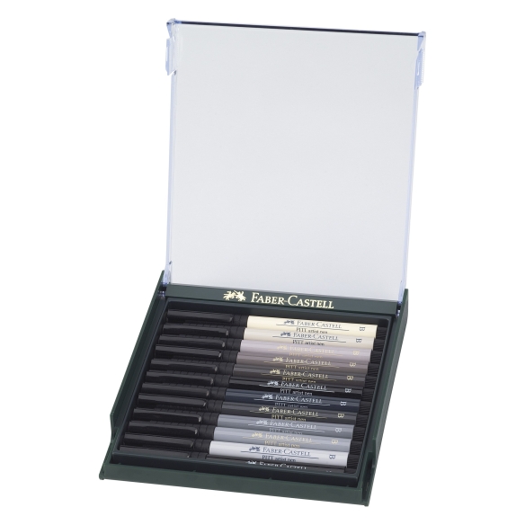 Pitt Artist Pen Brush Marker 12 pcs shades of gray FABER-CASTELL - 2