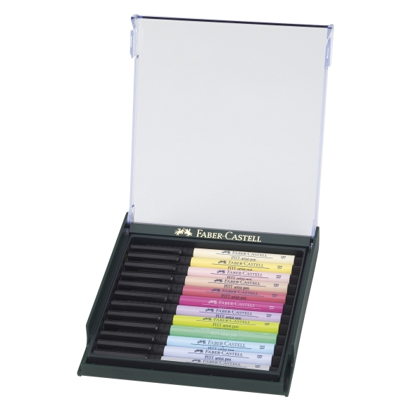 Pitt Artist Pen Brush Marker 12 pcs pastel colours FABER-CASTELL - 2