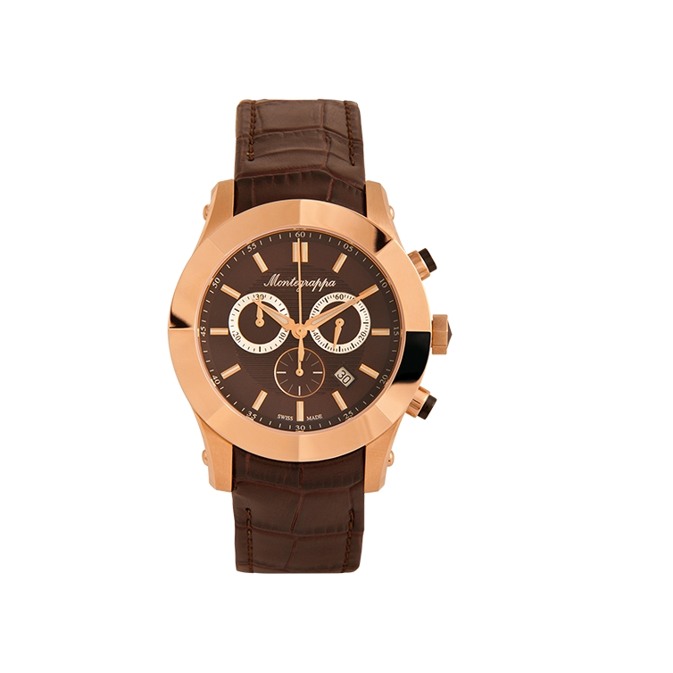 NeroUno Chrono 44 mm Hodinky ružové zlato hnedá MONTEGRAPPA - 1
