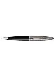 A powerful silhouette of graphic engraved black PVD with black lacquer and palladium plated trims, creates a striking contrast of pure sophistication. The smooth sleek dynamics and pure silhouette of each palladium-plated clip echo the imagination and inimitable creativity of WATERMAN. Premium gift box 