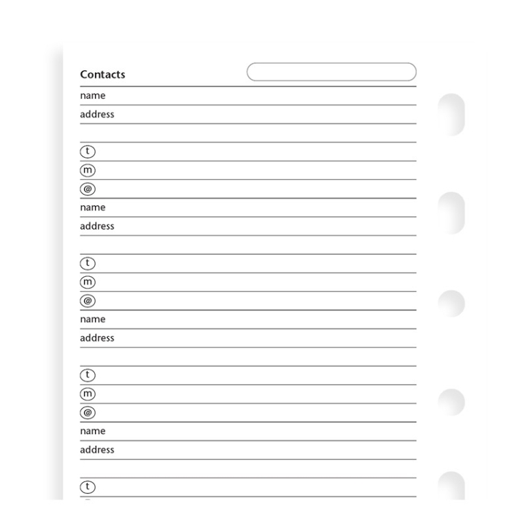 Adresář pro kapesní diáře FILOFAX - 1