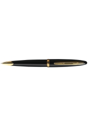 Experience the perfect blend of elegance and style with the Caréne Black Sea GT ballpoint pen. This pen, with its lustrous black lacquer finish and luxurious gold-plated trims, is a tribute to sophisticated refinement. The pen's sleek design, reminiscent of a speedboat tail, and its unique slanted barrel button evoke a sense of dynamism and uniqueness, making it a perfect gift, beautifully presented in a premium box.