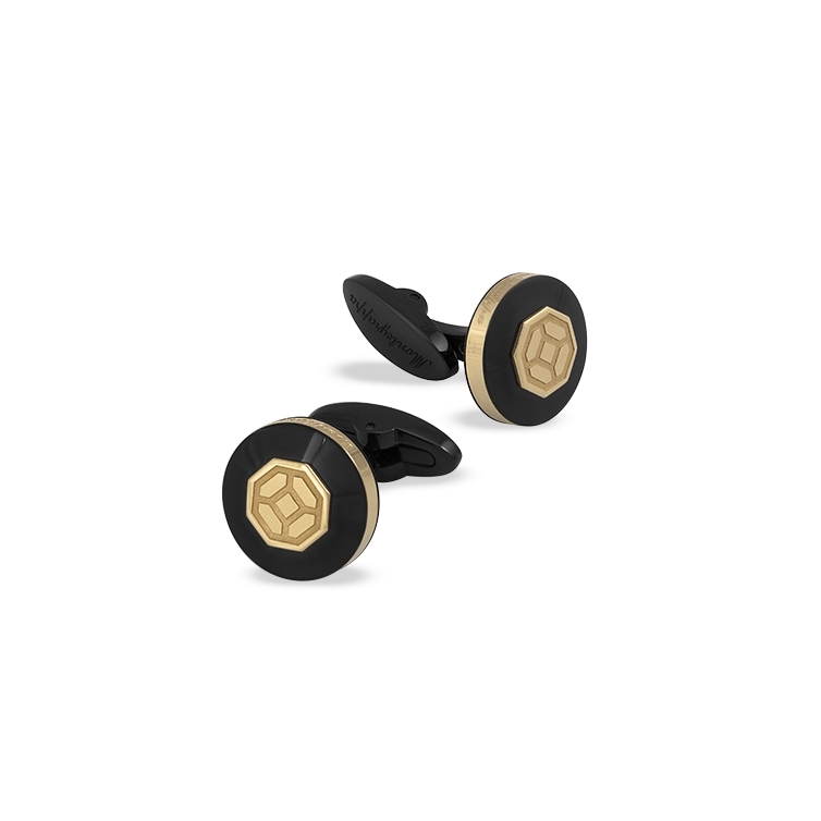 Il Signore Cufflinks black and gold MONTEGRAPPA - 1