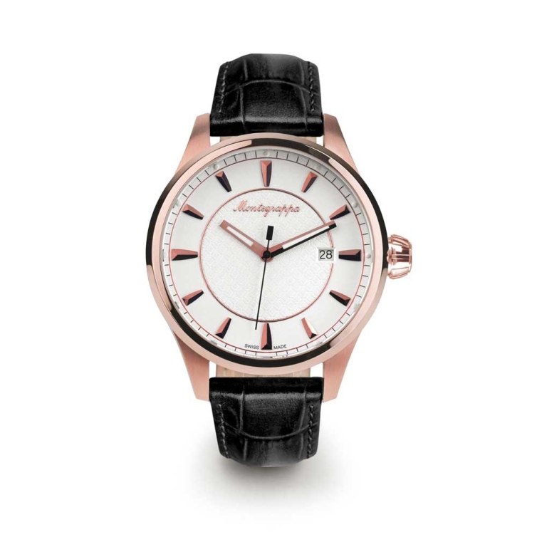 Uhr Fortuna 42 mm Roségold Silber MONTEGRAPPA - 1