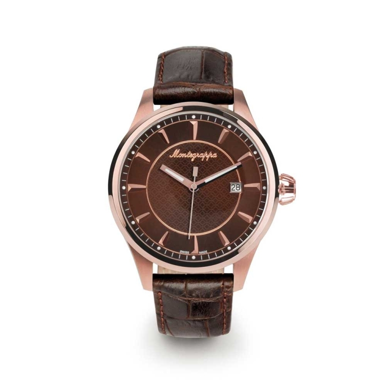Fortuna 42 mm Hodinky ružové zlato hnedé MONTEGRAPPA - 1
