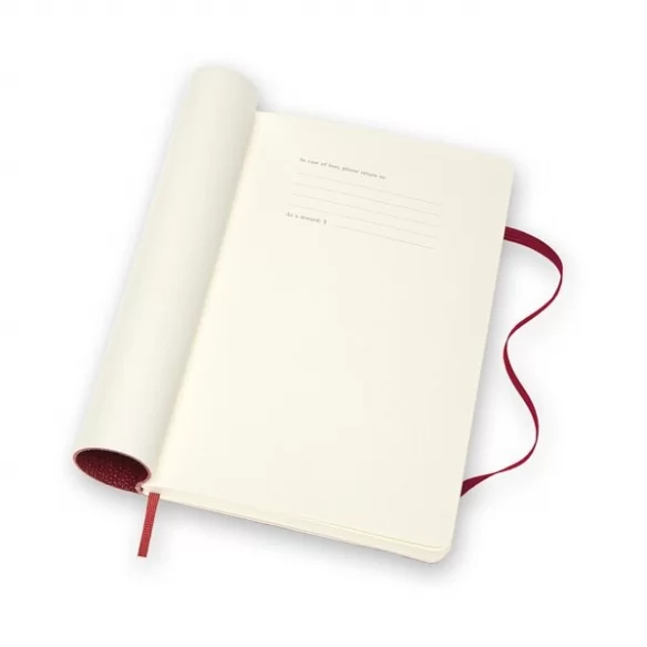 Notebook L hard cover ruled leather red MOLESKINE - 4