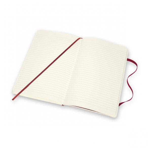 Notebook L hard cover ruled leather red MOLESKINE - 3