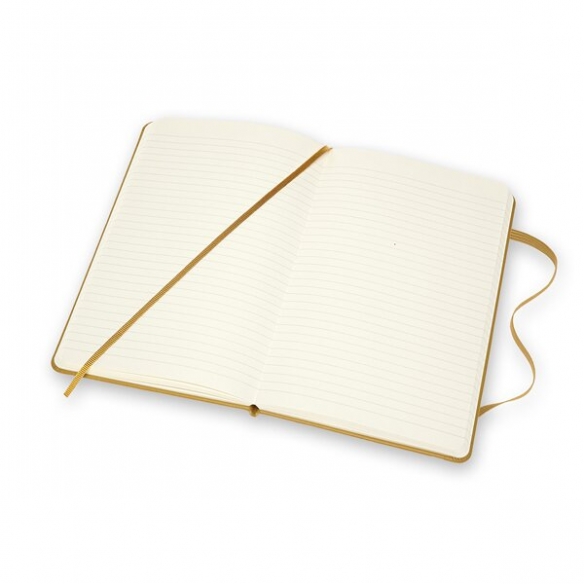 Notebook L soft cover ruled leather yellow MOLESKINE - 4
