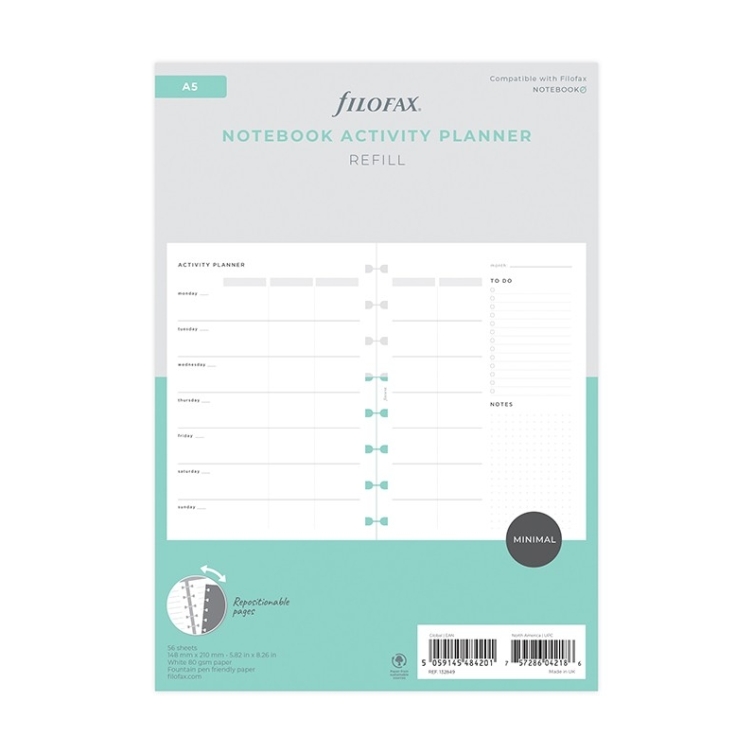 Minimal Activity Planner Refill A5 Notebook FILOFAX - 4