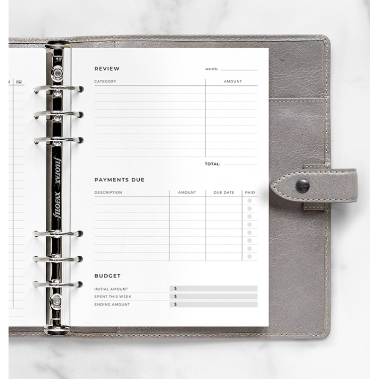 Minimal prehľad výdavkov náplň A5 FILOFAX - 2