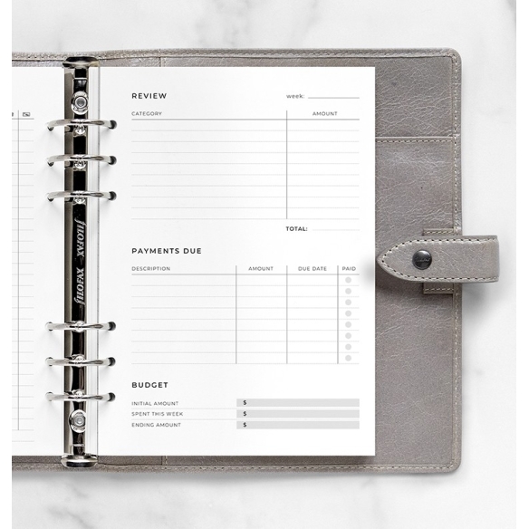 Minimal prehľad výdavkov náplň A5 FILOFAX - 2