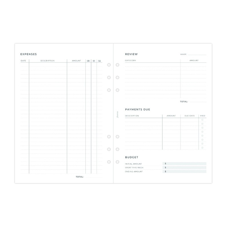 Minimal prehľad výdavkov náplň A5 FILOFAX - 3