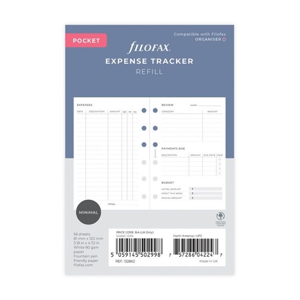 Minimal Expense Tracker Refill Pocket FILOFAX - 5