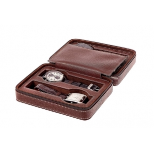 Travel case for 4 watches brown LEANSCHI - 1