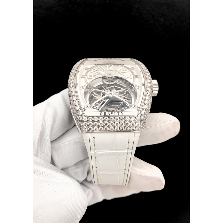 Vanguard Gravity Tourbillon White Gold Diamonds watch V45 T GRAVITY CS D OG FRANCK MULLER - 4