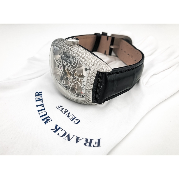 Cintrée Curvex Skeleton White Gold Diamonds hodinky 8880 B S6 SQT D OG FRANCK MULLER - 3