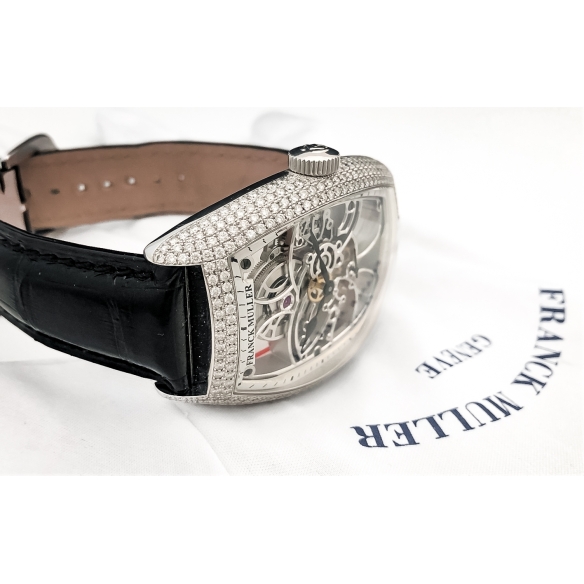 Cintrée Curvex Skeleton White Gold Diamonds watch 8880 B S6 SQT D OG FRANCK MULLER - 4