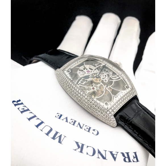 Cintrée Curvex Skeleton White Gold Diamonds hodinky 8880 B S6 SQT D OG FRANCK MULLER - 6