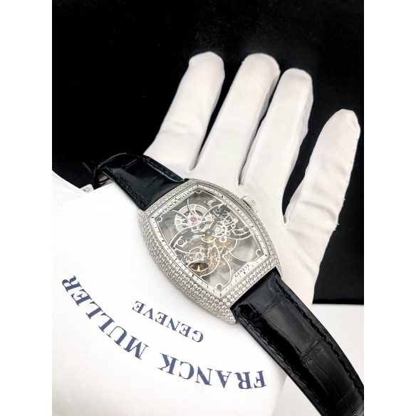 Cintrée Curvex Skeleton White Gold Diamonds hodinky 8880 B S6 SQT D OG FRANCK MULLER - 7