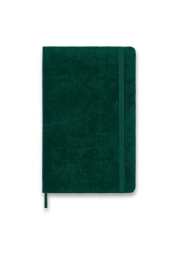 Forkæl dig selv med luksusen af Velvet Notebook L med hårdt omslag i grøn, en del af den førsteklasses Moleskine kollektion. Denne notesbog er indpakket i udsøgt fløjl fra det berømte italienske firma Pontoglio1883 og har en solid bagsyet indbinding, et notesbogsbind i stof og syrefri, nummererede sider. Pakket i en elegant sort fløjlsæske er den mere end bare en notesbog - den er en oplevelse af elegance og raffinement.
