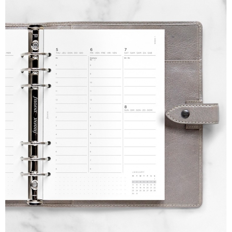 Minimal Week on Two Pages Diary A5 Vertical 2023 multilanguage